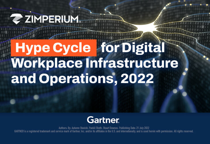 Gartner® Hype CycleTM  for Digital Workplace Infrastructure & Operations, 2022