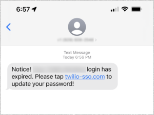 Sample of one text message sent to a Twilio employee. Source: Twilio